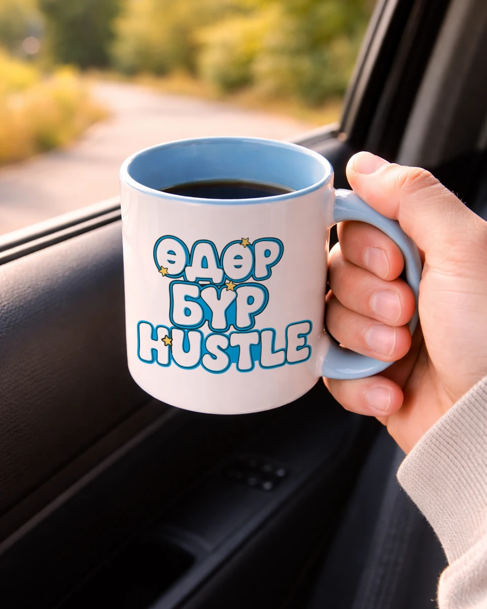 Өдөр бүр HUSTLE · Энгийн шаазан аяга