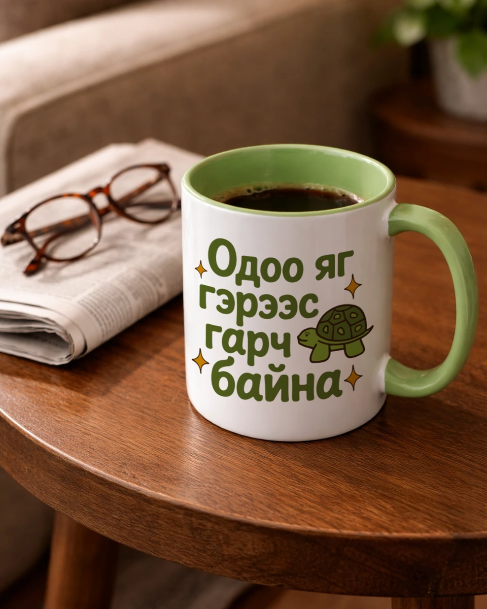 Одоо яг гэрээс гарч байна · Энгийн шаазан аяга