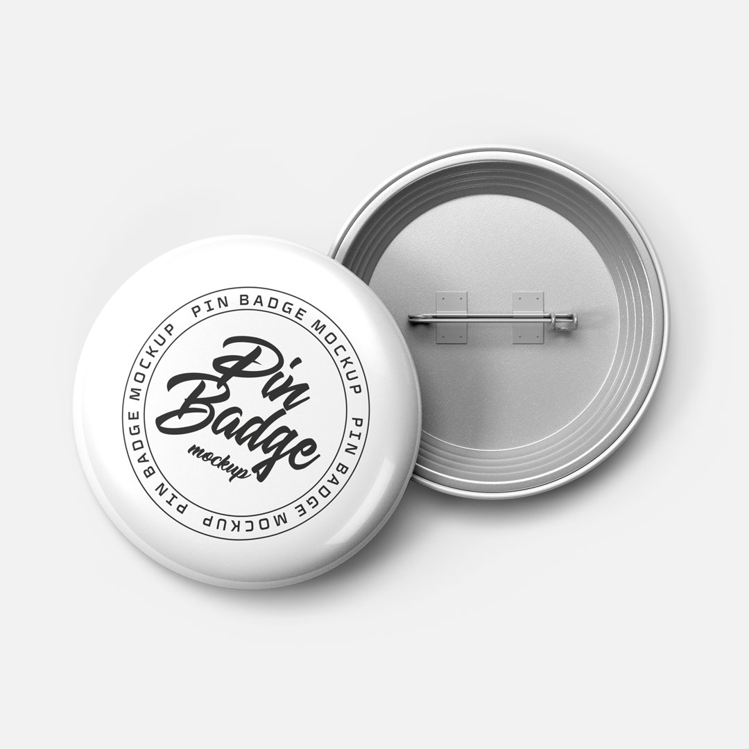 Glossy Pin Badge Logo Mockup